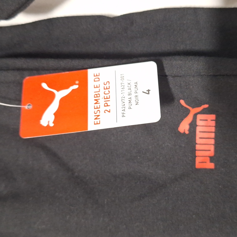 PUMA Black and White Tracksuit Sweatsuit 2 Piece Set - Picture 5 of 6